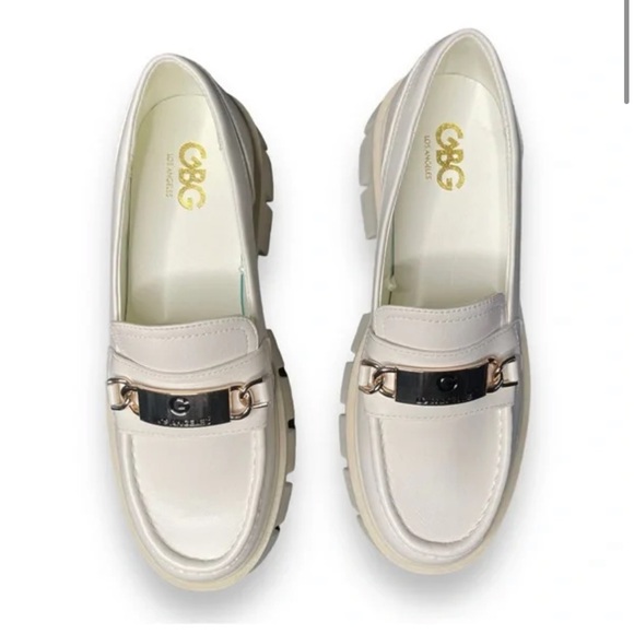 Guess GBG Los Angeles Chunky Loafers Lug Sole Gold Logo size 7 - Picture 3 of 8